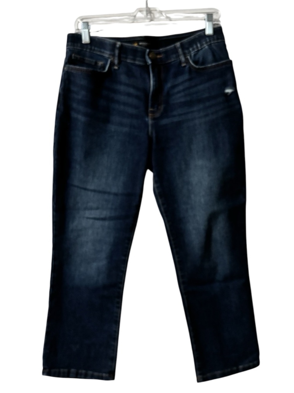 Lee Regular Fit Mid Rise Capris in Dark Blue with Waistband